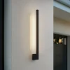 Lindby LED wandlamp Neano, 60cm, zwart, metaal, IP54