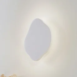 Lindby LED wandlamp Nielson, wit, gips, 30 x 30 cm