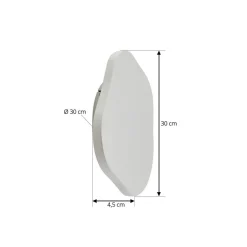 Lindby LED wandlamp Nielson, wit, gips, 30 x 30 cm