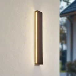 Lindby LED wandlamp op zonne-energie Laarni, dimbaar, IP54, zwart