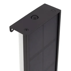 Lindby LED wandlamp op zonne-energie Laarni, dimbaar, IP54, zwart