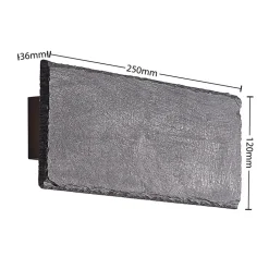 Lindby LED wandlamp Peetu, 22 cm lang, leisteen, dimbaar