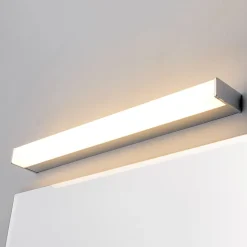 Lindby LED wandlamp Philippa, hoekig, 59 cm, chroom, IP44