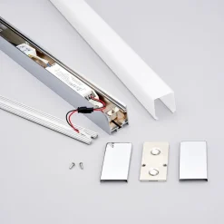 Lindby LED wandlamp Philippa, hoekig, 59 cm, chroom, IP44