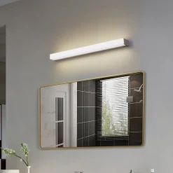 Lindby LED wandlamp Philippa, hoekig, 59 cm, aluminiumkleurig, IP44