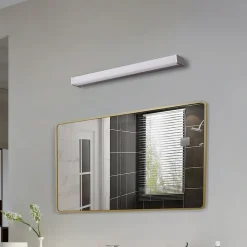 Lindby LED wandlamp Philippa, hoekig, 59 cm, aluminiumkleurig, IP44