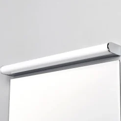 Lindby LED wandlamp Philippa, afgerond, 58cm, chroom, IP44