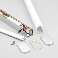 Lindby LED wandlamp Philippa, afgerond, 58cm, chroom, IP44