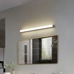 Lindby LED wandlamp Philippa, hoekig, 89 cm, aluminiumkleurig, IP44