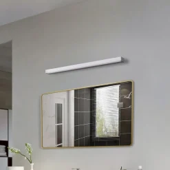 Lindby LED wandlamp Philippa, hoekig, 89 cm, aluminiumkleurig, IP44