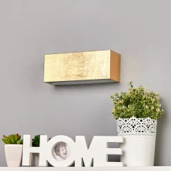 Lindby LED wandlamp Quentin, 23cm breed, goudkleurig, metaal