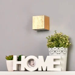 Lindby LED wandlamp Quentin, 9 cm breed, goudkleurig, metaal