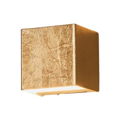 Lindby LED wandlamp Quentin, 9 cm breed, goudkleurig, metaal