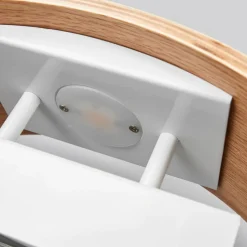 Lindby LED wandlamp Rafailia, breedte 33cm, hout, 3.000K