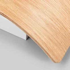 Lindby LED wandlamp Rafailia, breedte 33cm, hout, 3.000K