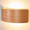 Lindby LED wandlamp Rafailia, breedte 23cm, hout, 3.000 K