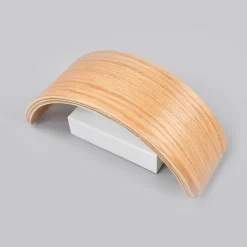 Lindby LED wandlamp Rafailia, breedte 23cm, hout, 3.000 K