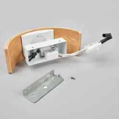 Lindby LED wandlamp Rafailia, breedte 23cm, hout, 3.000 K