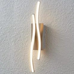 Lindby LED wandlamp Safia, 45 cm, nikkelkleurig, metaal