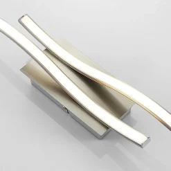 Lindby LED wandlamp Safia, 45 cm, nikkelkleurig, metaal