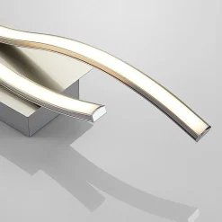 Lindby LED wandlamp Safia, 45 cm, nikkelkleurig, metaal