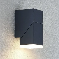 Lindby LED wandlamp Sally, 15 cm, antraciet, IP54