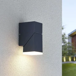 Lindby LED wandlamp Sally, 15 cm, antraciet, IP54