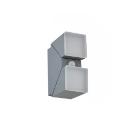 Lindby LED wandlamp Sally, 22 cm, grijs, IP54, sensor