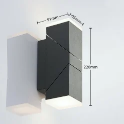 Lindby LED wandlamp Sally, 22cm, antraciet, IP54