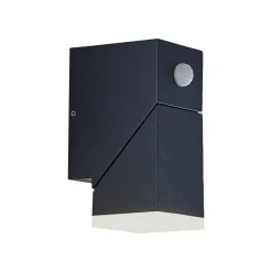 Lindby LED wandlamp Sally, 15 cm, antraciet, IP54, sensor