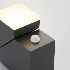 Lindby LED wandlamp Sally, 15 cm, antraciet, IP54, sensor