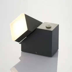 Lindby LED wandlamp Sally, 15 cm, antraciet, IP54, sensor