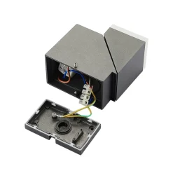 Lindby LED wandlamp Sally, 15 cm, antraciet, IP54, sensor