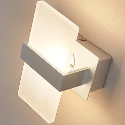 Lindby LED wandlamp Yorick, hoogte 18 cm, aluminium, wit, metaal