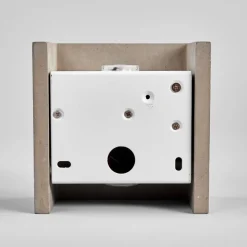 Lindby LED wandlamp Yva, grijs, beton, 13 x 13 cm, omhoog/omlaag