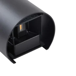 Lindby LED-buitenwandlamp Nivar, rond, zwart, IP54