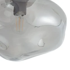 Lindby Lelia plafondlamp, rookgrijs, glas, Ø 35 cm