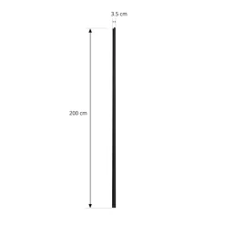 Lindby Linaro stroomrail, 2 m, zwart, 1-fase railsysteem