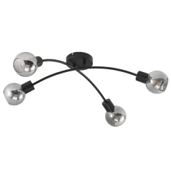 Lindby Lioma plafondlamp, 4-lamps, zwart