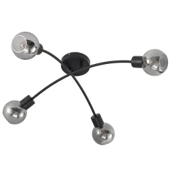 Lindby Lioma plafondlamp, 4-lamps, zwart