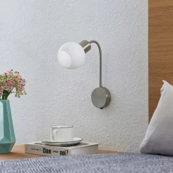 Lindby Lioma wandlamp met flexibele arm, nikkel
