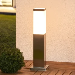 Lindby Lorian sokkellamp, 45 cm, roestvrij staal, IP44, E27