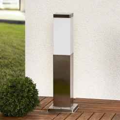 Lindby Lorian sokkellamp, 45 cm, roestvrij staal, IP44, E27