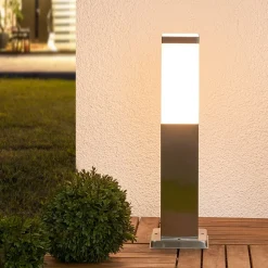 Lindby Lorian sokkellamp, 45 cm, roestvrij staal, IP44, E27