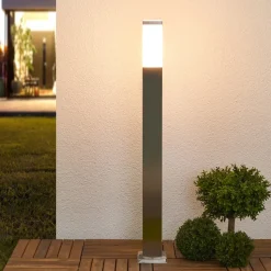 Lindby Lorian tuinpadverlichting, 100 cm, roestvrij staal, IP44, E27