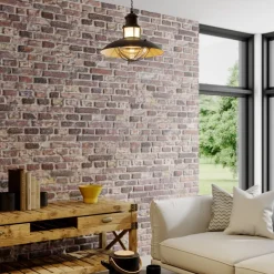 Lindby Louisanne hanglamp, bruin, metaal, Ø 35 cm