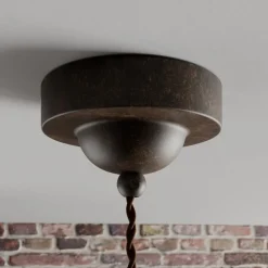 Lindby Louisanne hanglamp, bruin, metaal, Ø 35 cm