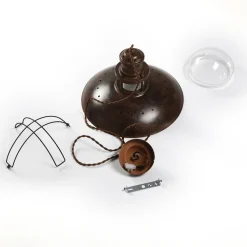 Lindby Louisanne hanglamp, bruin, metaal, Ø 35 cm