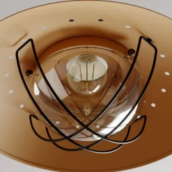 Lindby Louisanne hanglamp, bruin, metaal, Ø 35 cm