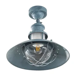 Lindby Louisanne plafondlamp, grijsgroen, metaal, Ø 35cm